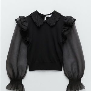 Contrasting Organza Shirt